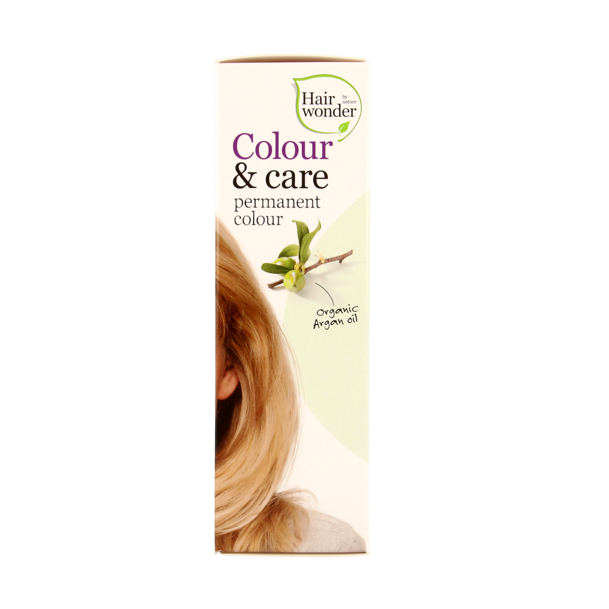 Hairwonder Colour & Care 8 light blond hair dye in 100ml bottle, showcasing the product packaging and color.