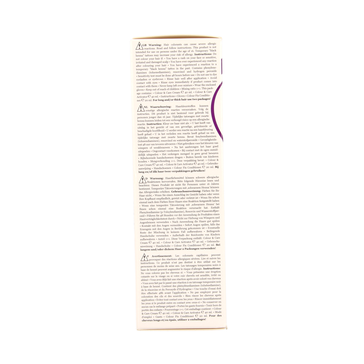 Hairwonder Colour & Care 7.3 medium gold blond hair dye in 100ml tube, showing the product packaging and color.