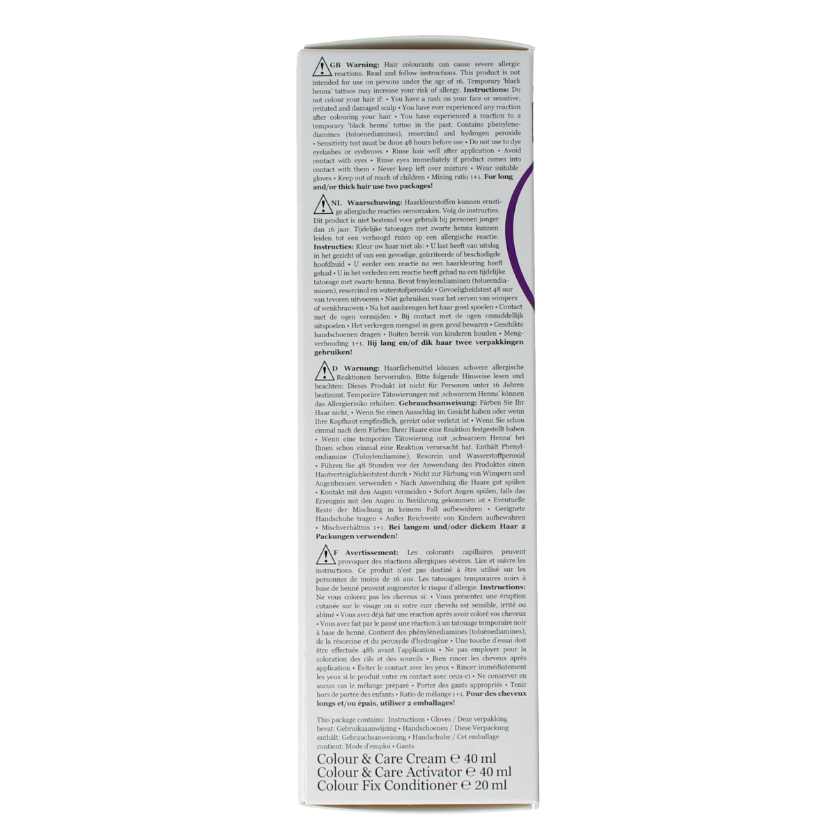 Hairwonder Colour & Care 6 dark blond hair coloring tube, 100ml, with a close-up of the product packaging and applicator tip.