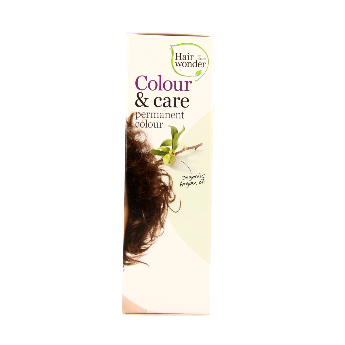 Hairwonder Colour & Care 5 light brown hair coloring cream in a 100ml tube, shown with packaging and application tools.