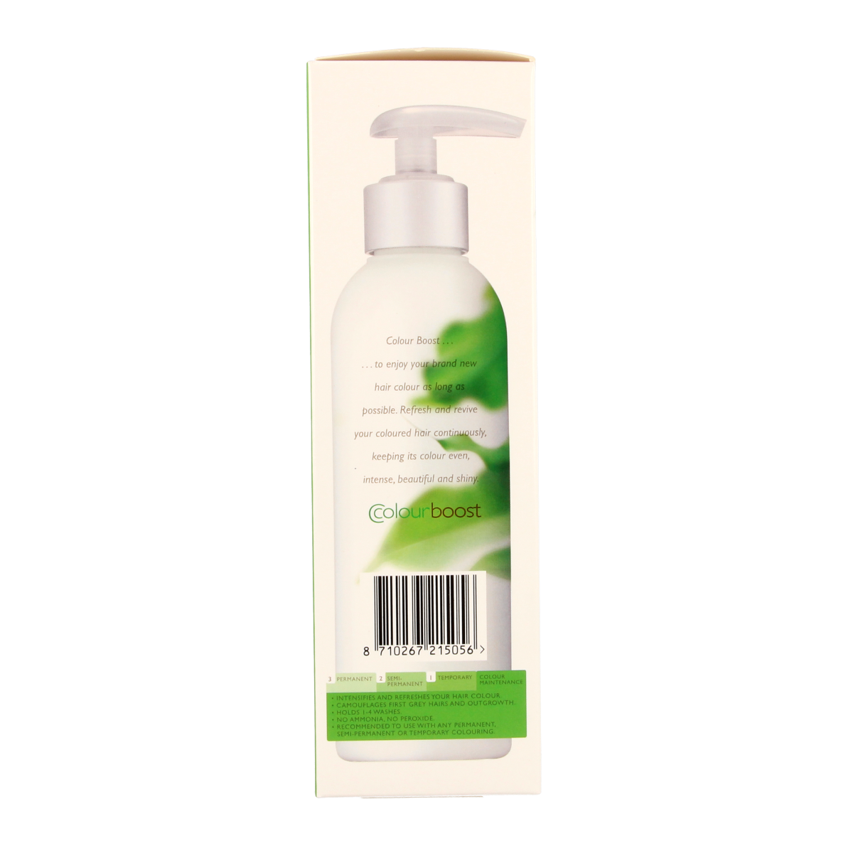Henna Plus Colour Boost Brown hair coloring bottle, 200ml, with brown hair dye product and applicator nozzle visible.
