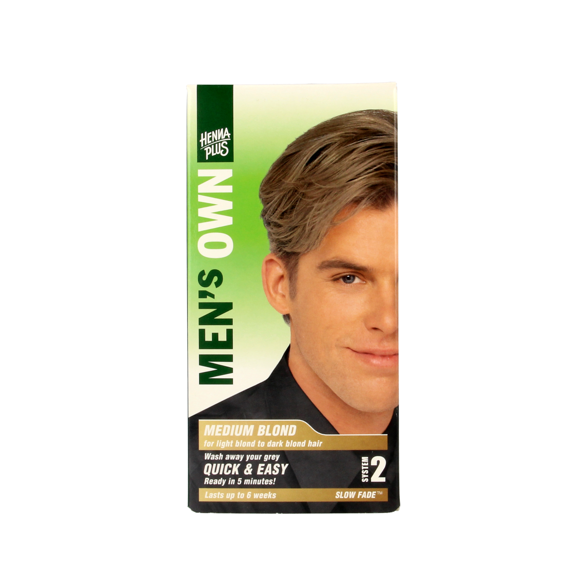 Men's Own medium blond hair coloring tube, 80ml, with packaging visible, suitable for men's hair dyeing.