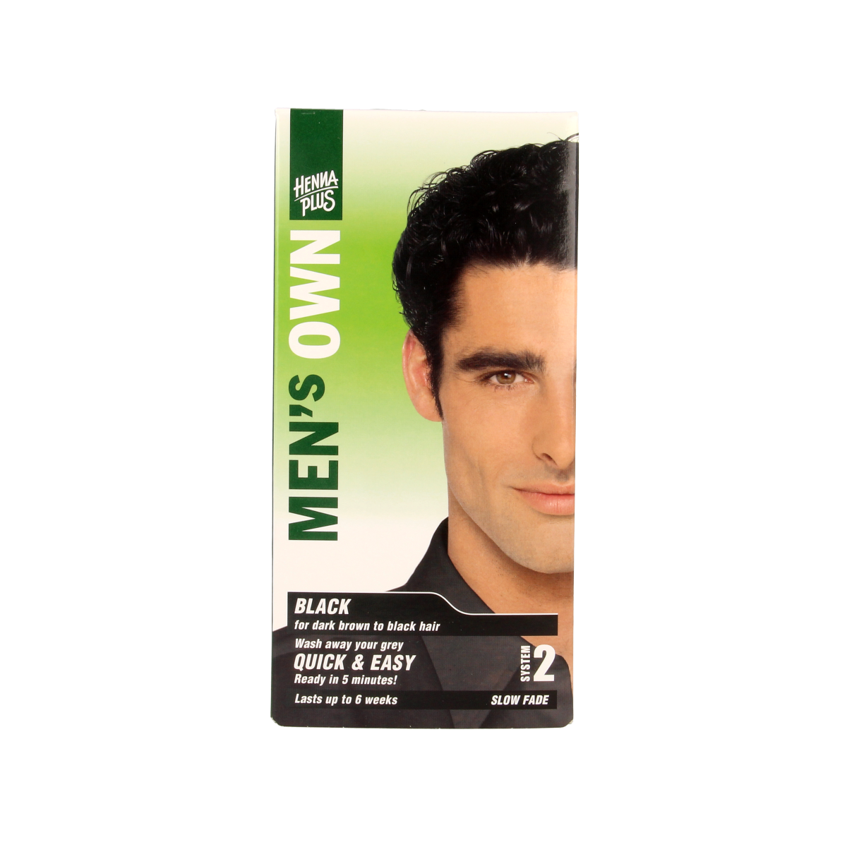 Mens Own black hair coloring cream in 80ml tube, suited for men's hair dyeing, shown in the image.