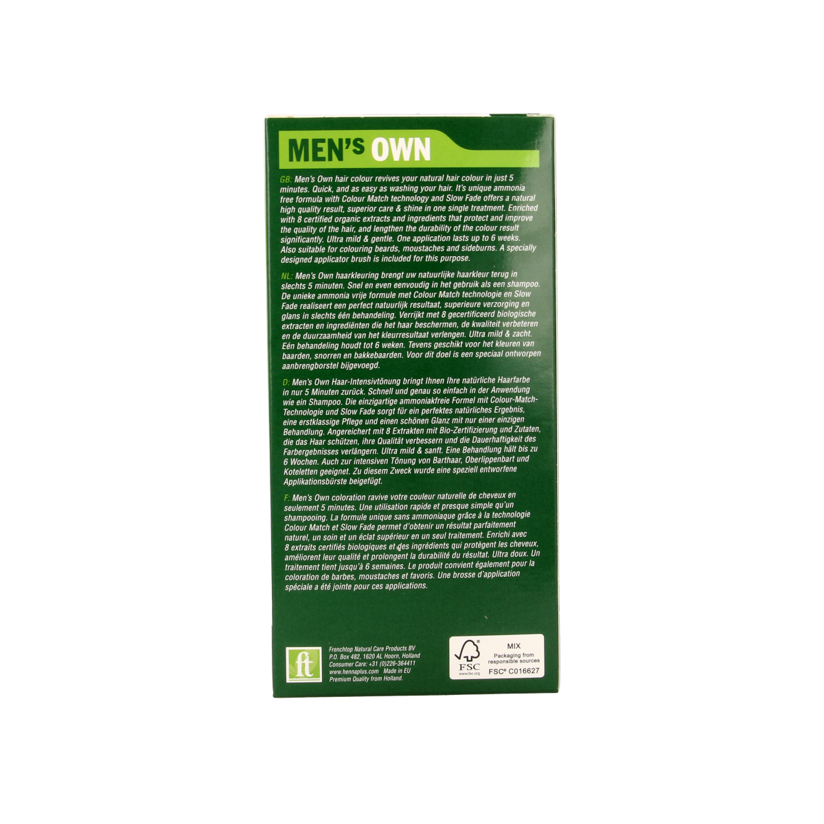 Men's Own black hair coloring cream in 80ml tube, suitable for men's hair dye, shown in the image.
