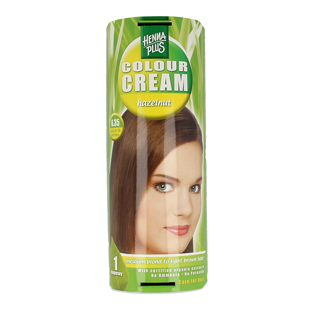Henna Plus Colour Cream in Hazelnut shade, 60ml, for hair coloring with rich, natural color and nourishing formula.