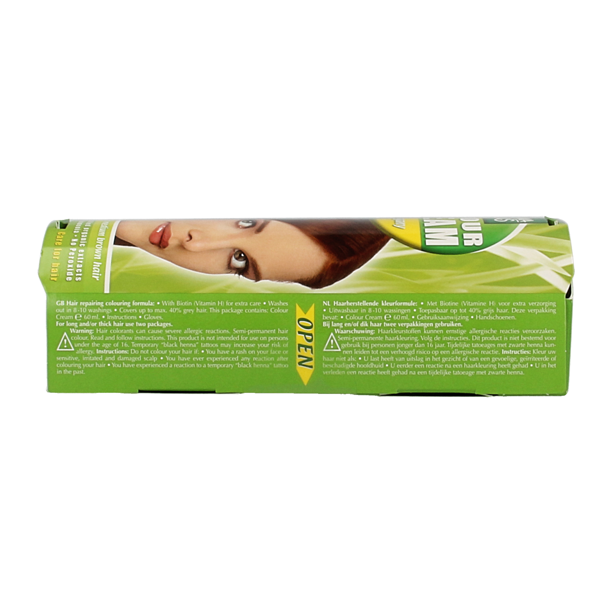 Henna Plus Colour Cream in Mahogany 6.45, 60ml for hair coloring, featuring rich mahogany shade in a tube.