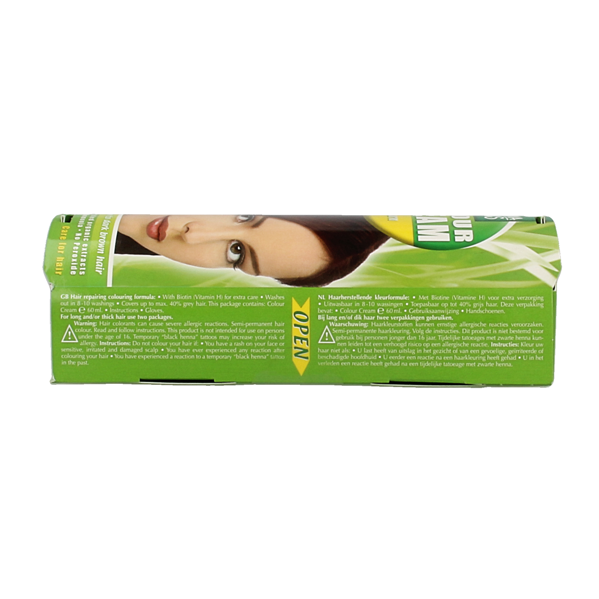 Henna Plus auburn hair coloring cream in 60ml tube, showing the packaging of Henna Plus Colour Cream 4.56 auburn.