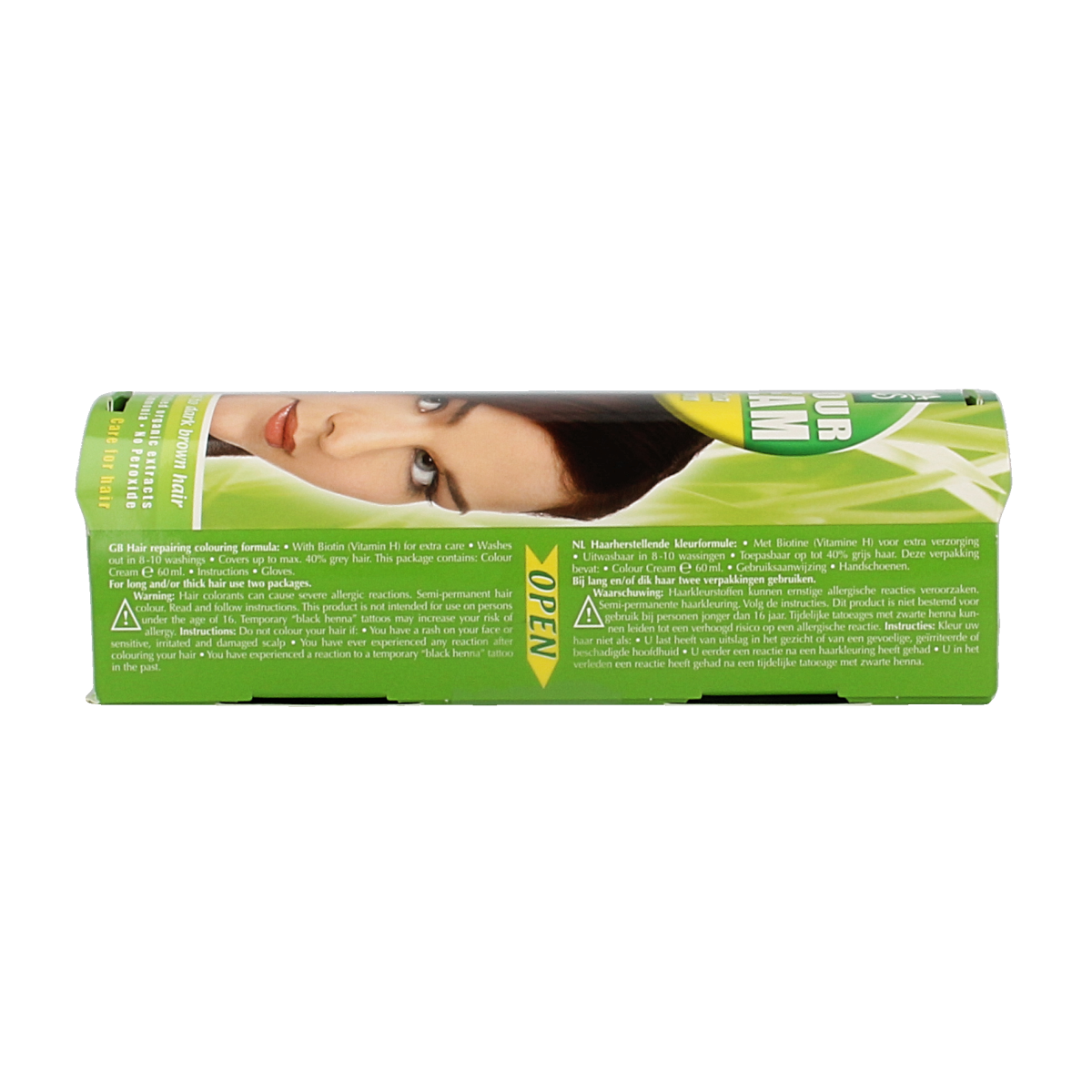 Henna Plus Mocha Brown Colour Cream hair dye in 60ml tube, showing the product packaging and color tone.