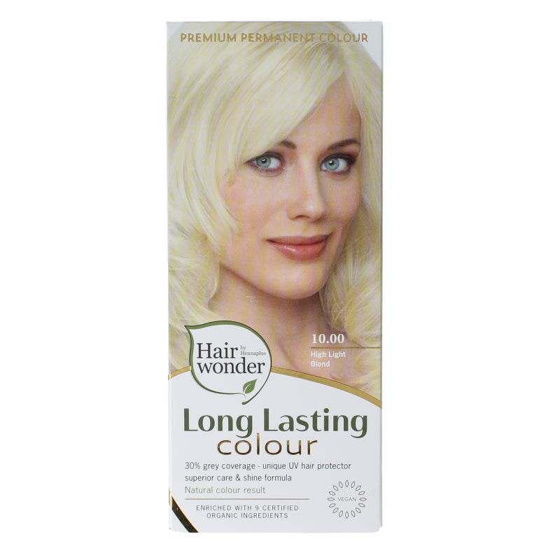 Henna Plus long-lasting blonde hair dye in 100ml tube with highlight effect, suitable for natural hair coloring.