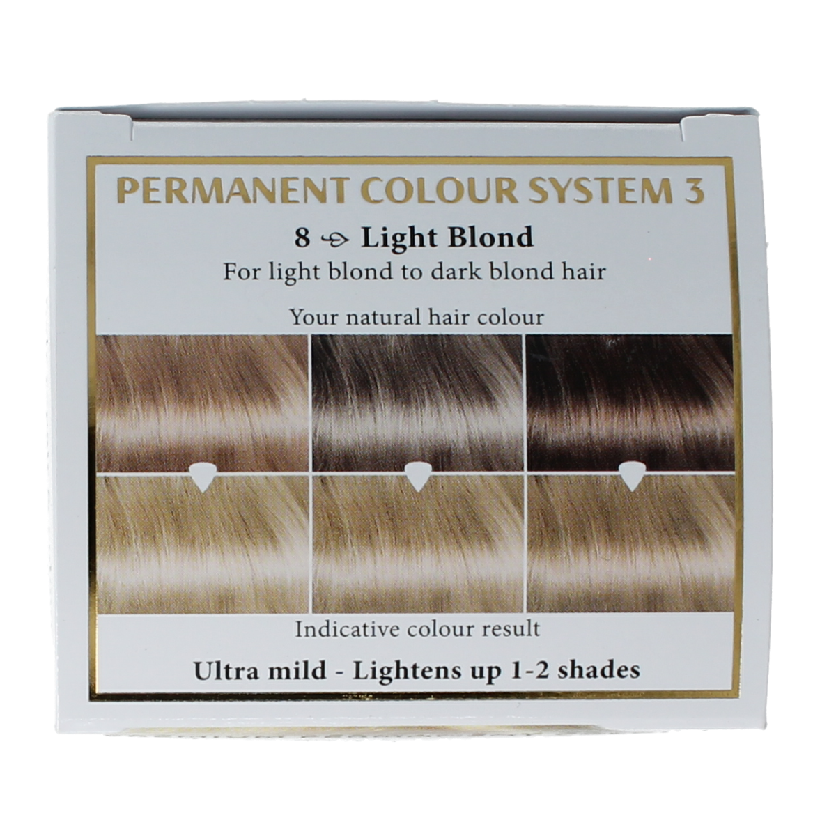 Henna Plus Long Lasting Colour 8 Light Blond hair dye in 100ml bottle, showcasing the light blond shade and packaging