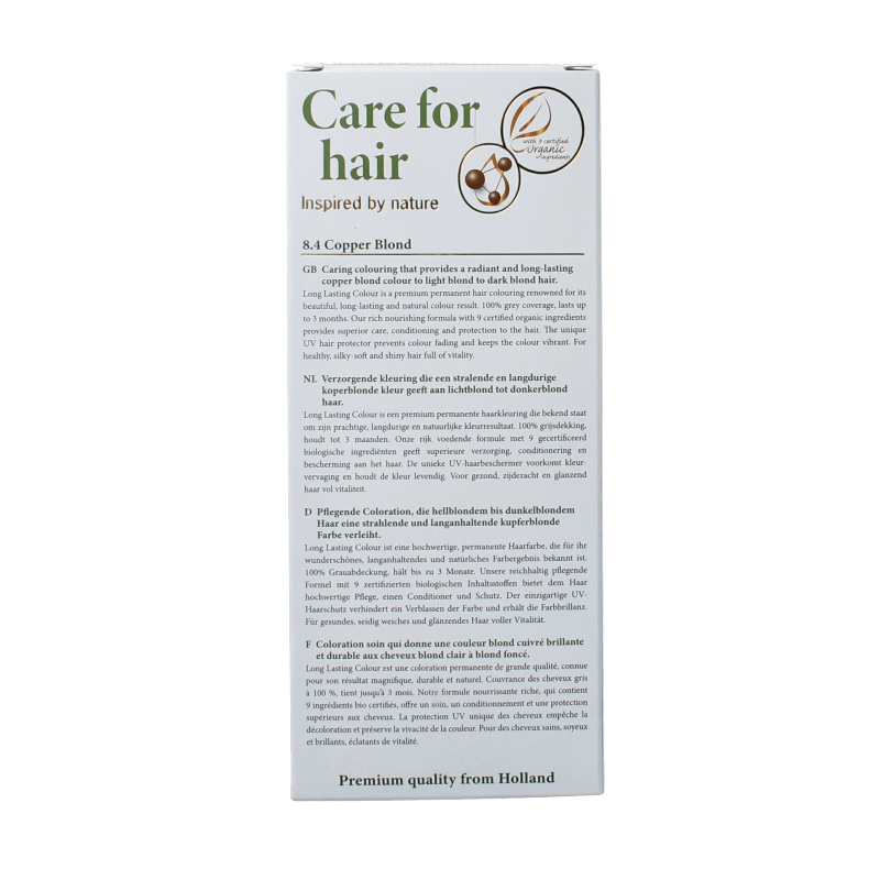 Henna Plus Long-lasting Copper Blond Hair Colour in 100ml, showcasing vibrant copper blonde hair shade and packaging.