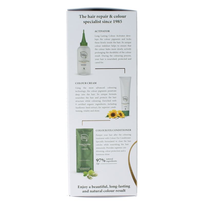 Henna Plus Long Lasting Colour 7 Medium Blond hair dye in 100ml bottle, showcasing the packaging and color tone.