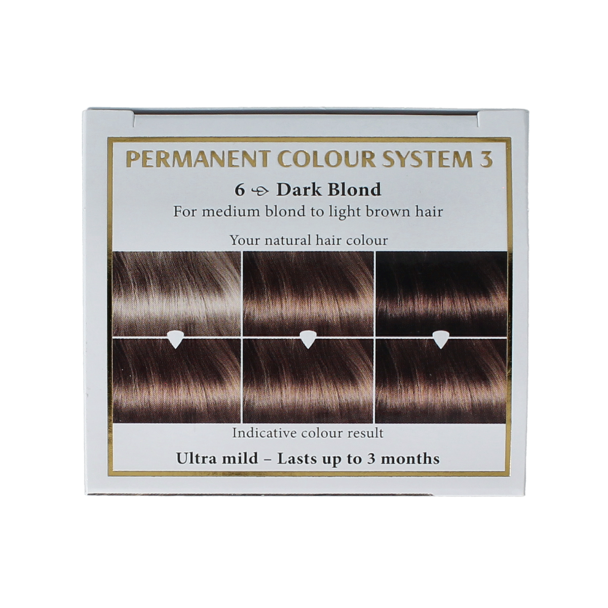 Henna Plus Long-lasting Dark Blonde Hair Color 6 in 100ml bottle, creamy hair dye for natural-looking color.