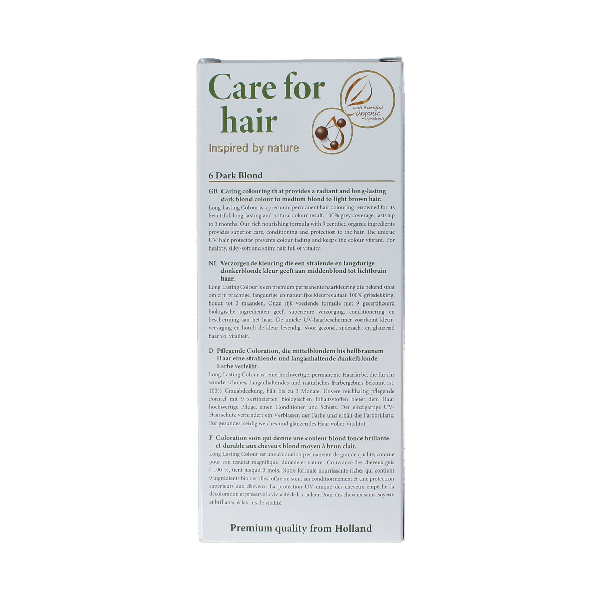 Henna Plus Long Lasting Colour 6 Dark Blond hair dye in 100ml bottle, showing the product packaging and color swatch.