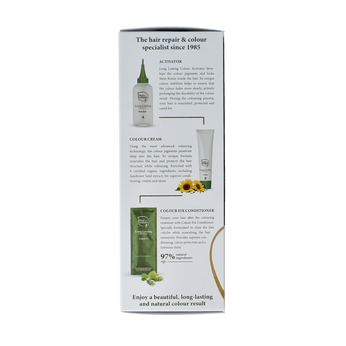 Henna Plus long-lasting hazelnut hair dye in 100ml bottle, natural color for hair coloring and conditioning.