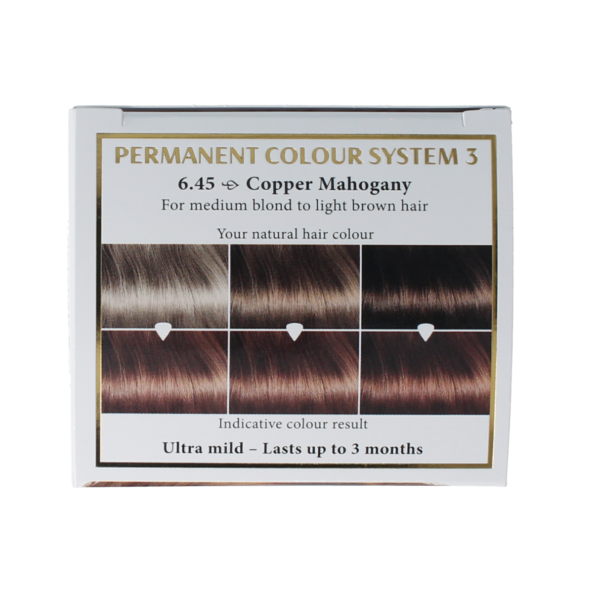 Henna Plus Long Lasting Colour 6.45 Copper Mahogany hair dye in 100ml tube, showcasing rich copper mahogany shade.