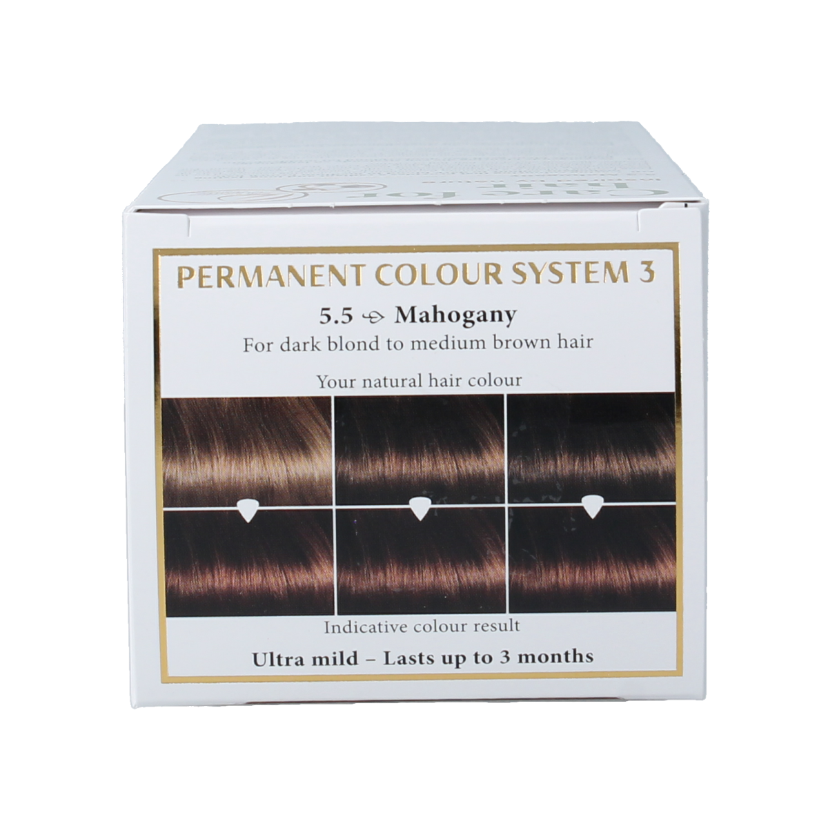 Henna Plus Long-lasting Mahogany 5.5 hair dye in 100ml bottle, vibrant color for natural-looking hair.