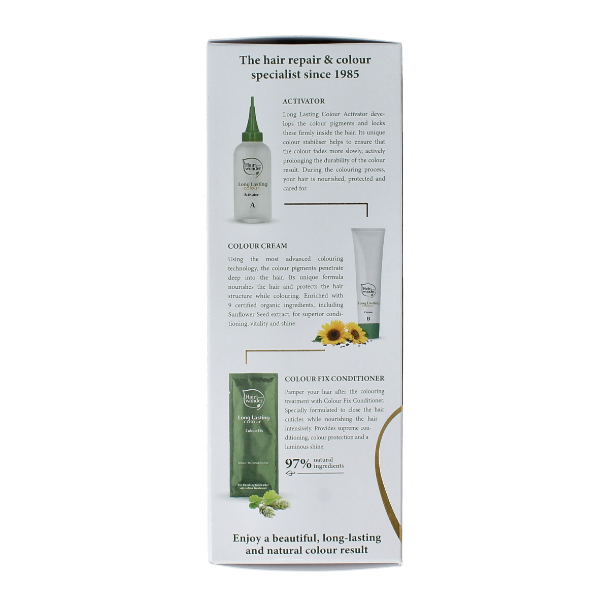 Henna Plus Long Lasting Colour 5 Light Brown hair dye 100ml, showing the product bottle and packaging.