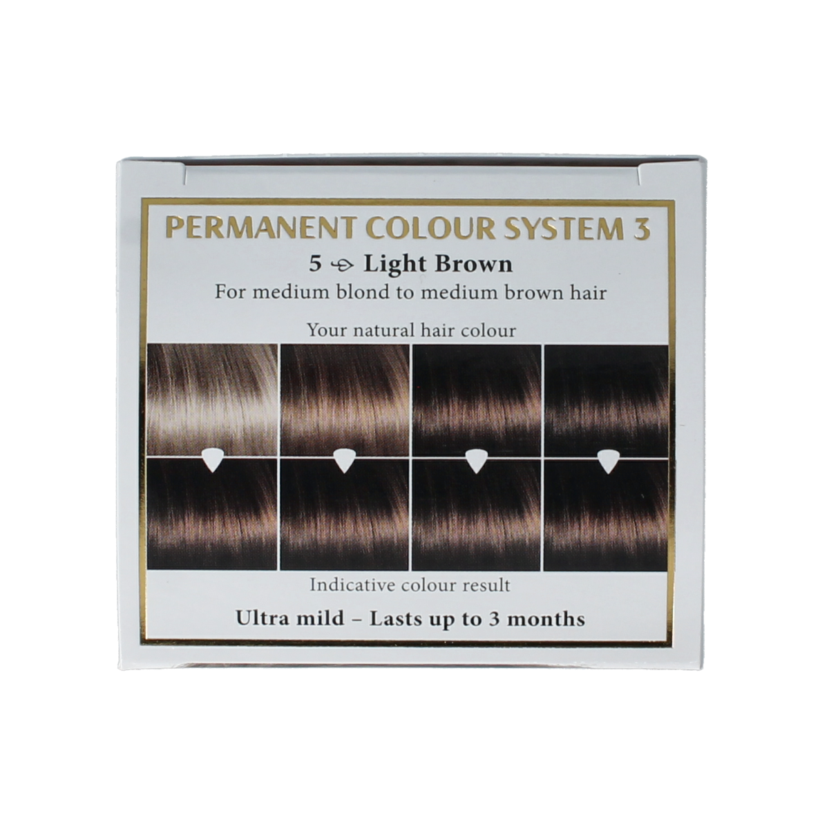 Henna Plus Long Lasting Colour 5 Light Brown hair dye in 100ml bottle, showcasing the product packaging and color shade.