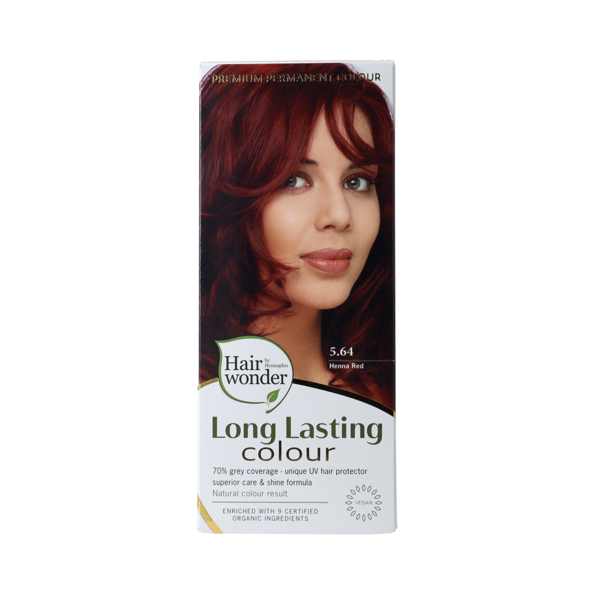 Henna Plus Long Lasting Colour 5.64 Henna Red hair dye in 100ml bottle, natural hair coloring product with vibrant red tones.