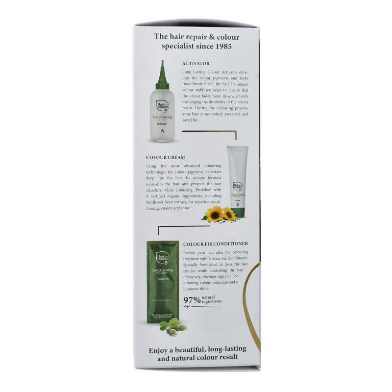 Henna Plus Long-lasting Warm Brown Hair Color 4.45 in 100ml tube, showing the rich warm brown shade and packaging.