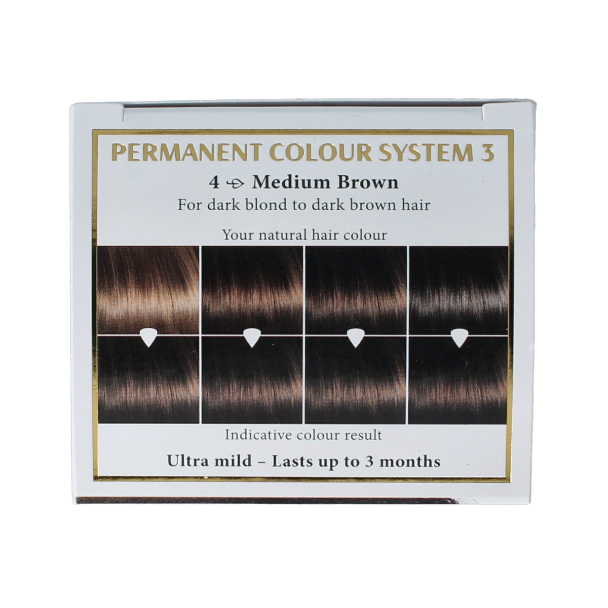 Henna Plus Long Lasting Colour 4 Medium Brown hair dye in 100ml tube, natural hair coloring product.