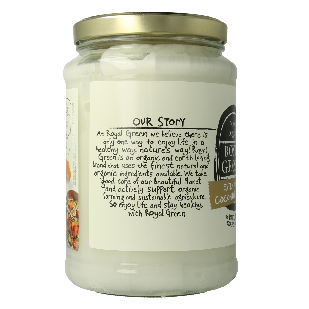 Royal Green Kokos cooking cream extra virgin bio in 1400ml bottle, natural coconut oil and fat for cooking and baking.