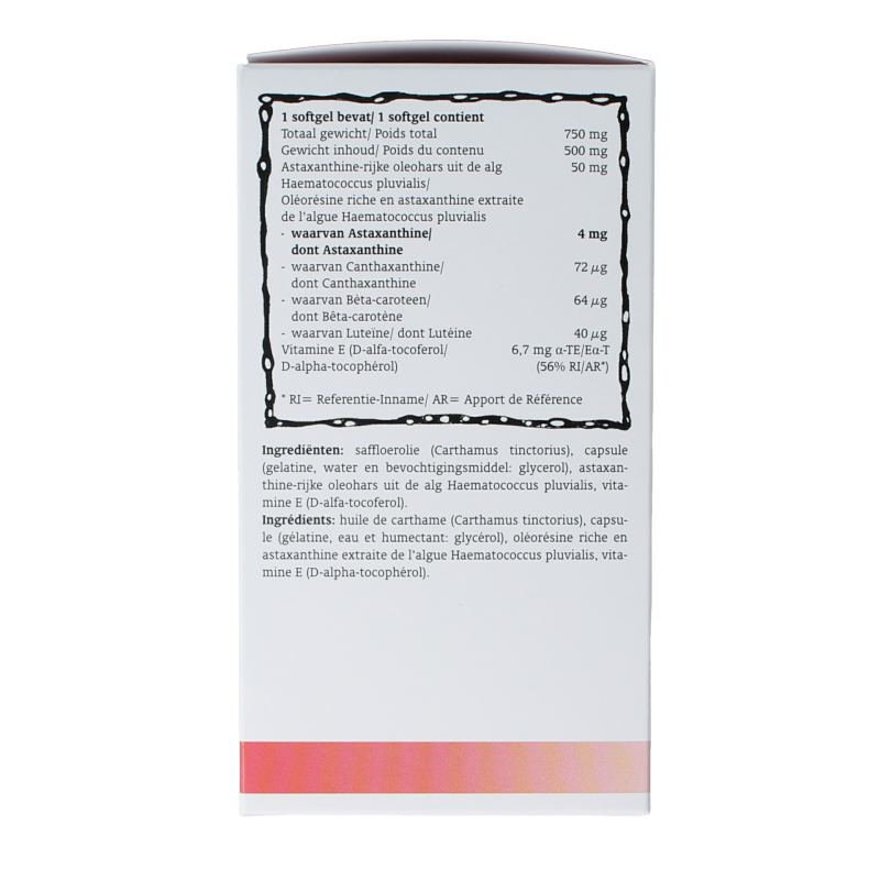 Royal Green Astaxanthine 120 softgels in a bottle, dietary supplement from Royal Green for antioxidant support.