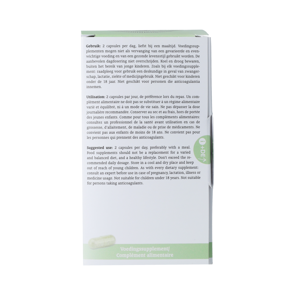 Royal Green Bone Support vegetarian capsules, dietary supplement with herbal ingredients for bone health, shown in the image.