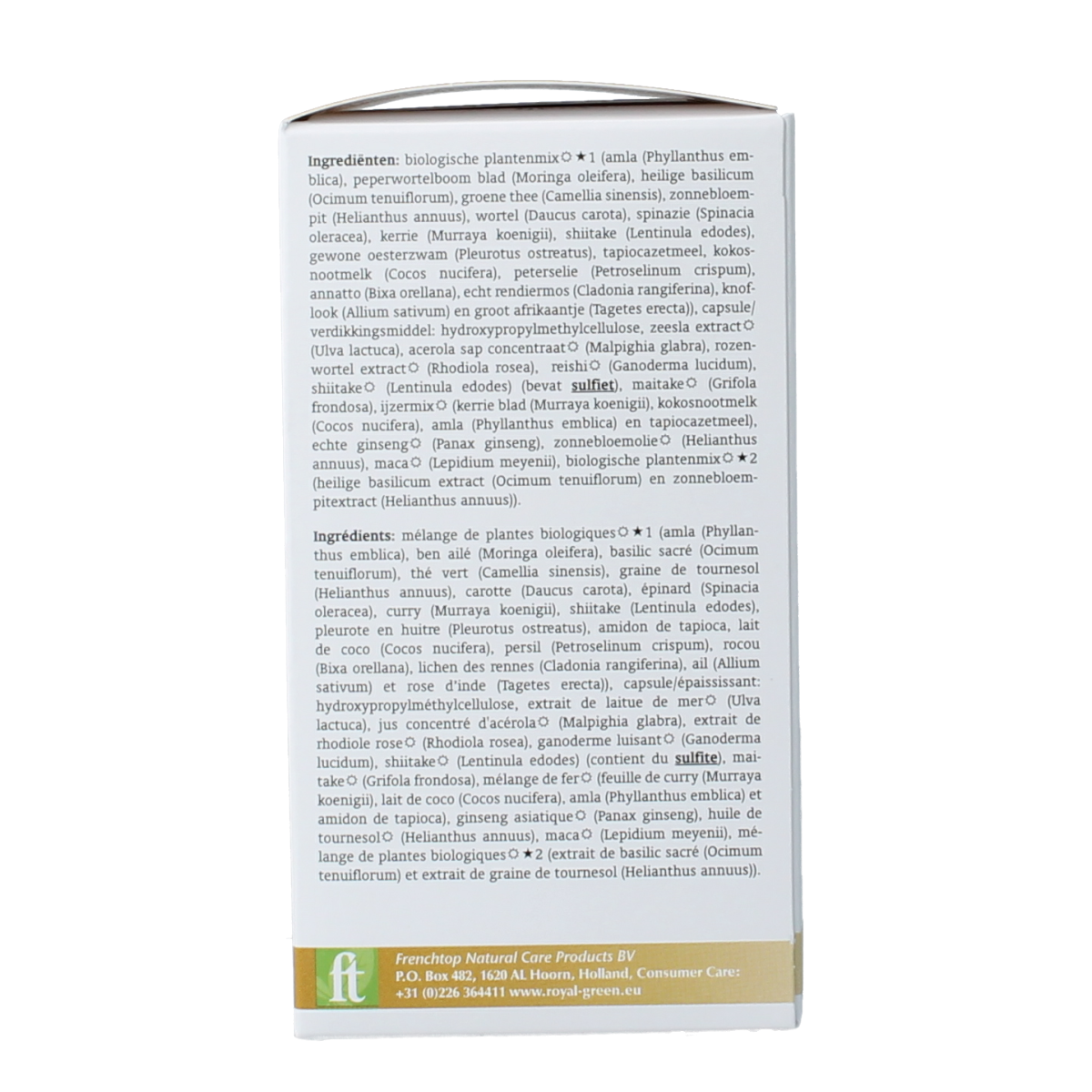 Royal Green Stress & Energy Multi Bio vegetarian capsules, dietary supplement with vitamins for natural vitality and stress support.