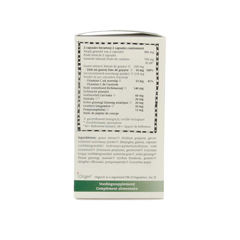 Royal Green Zinc complex bio vegetarian capsules in a bottle, showcasing the mineral supplement product.