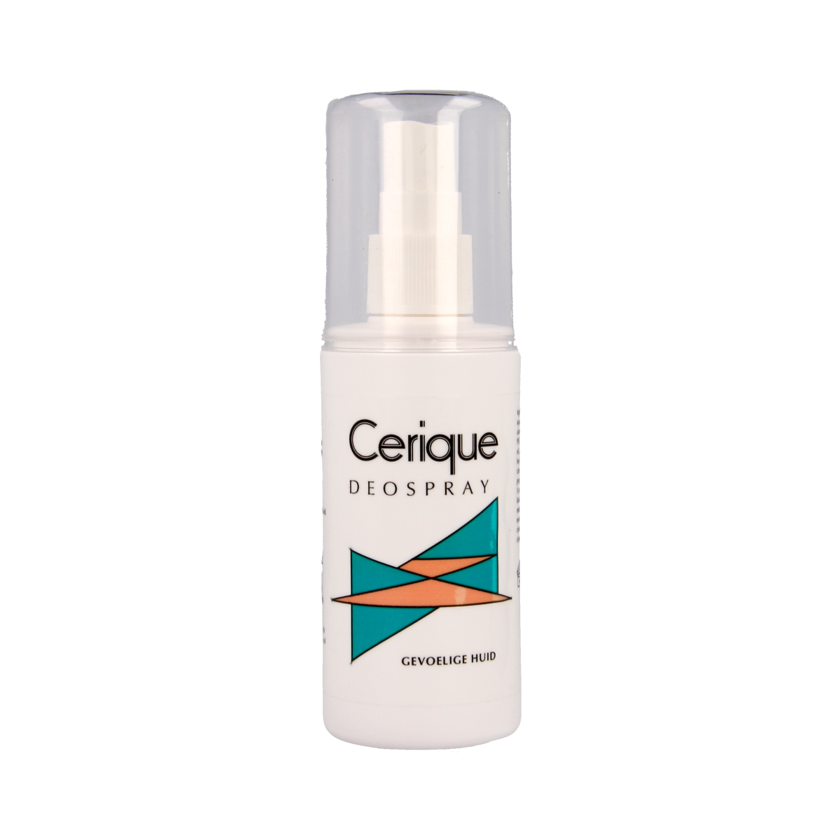 Cerique deodorant spray bottle, 100ml, with a sleek container and spray nozzle, designed for refreshing fragrance.