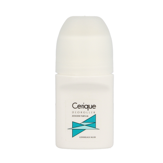 Cerique deodorant roller, unfragranced, 50ml bottle, natural deodorant for everyday use with smooth application.