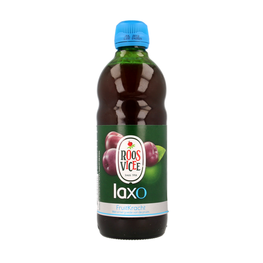 Roosvicee Fruitkracht pruimen syrup in 500ml bottle, natural fruit drink and juice concentrate for flavorful beverages.