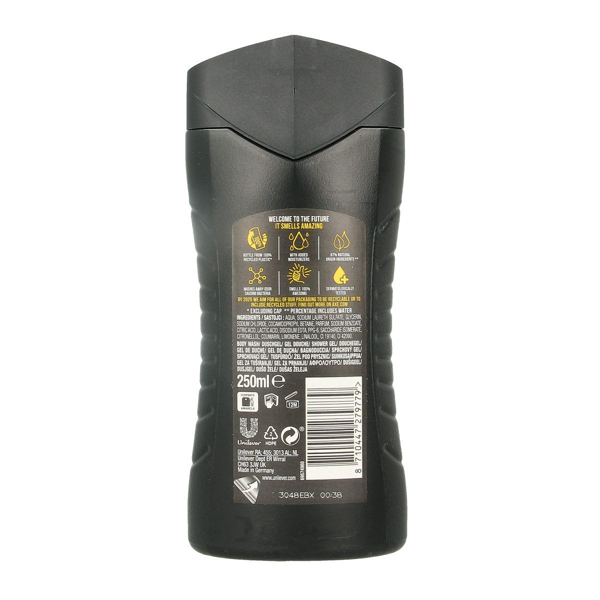 AXE Apollo shower gel in a 250ml bottle, designed for a refreshing bad en douche experience.