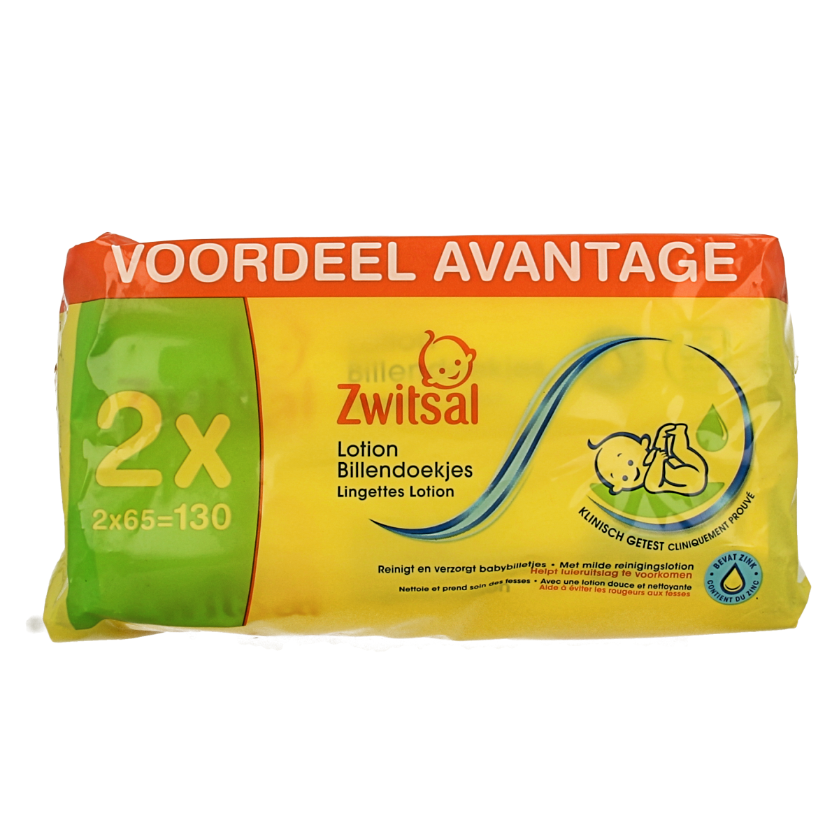 Zwitsal baby wipes with lotion, 65 count pack, soft and gentle for delicate skin, in a resealable package.