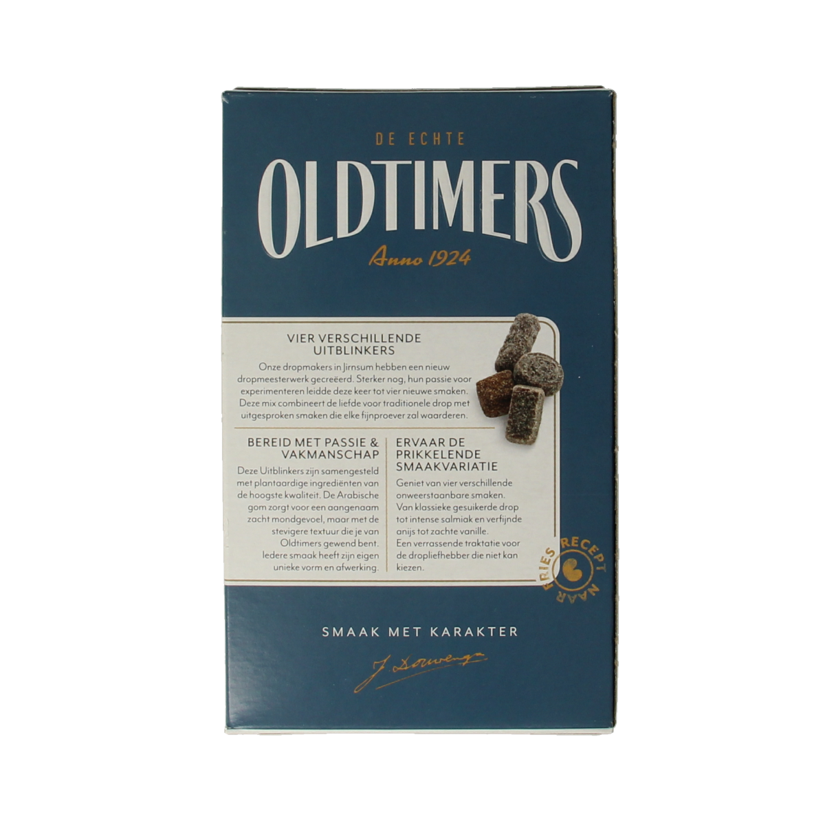 Oldtimers Uitblinkers mixed candy, 235g, colorful assorted snoepgoed featuring chewy and fruity treats in a clear package.