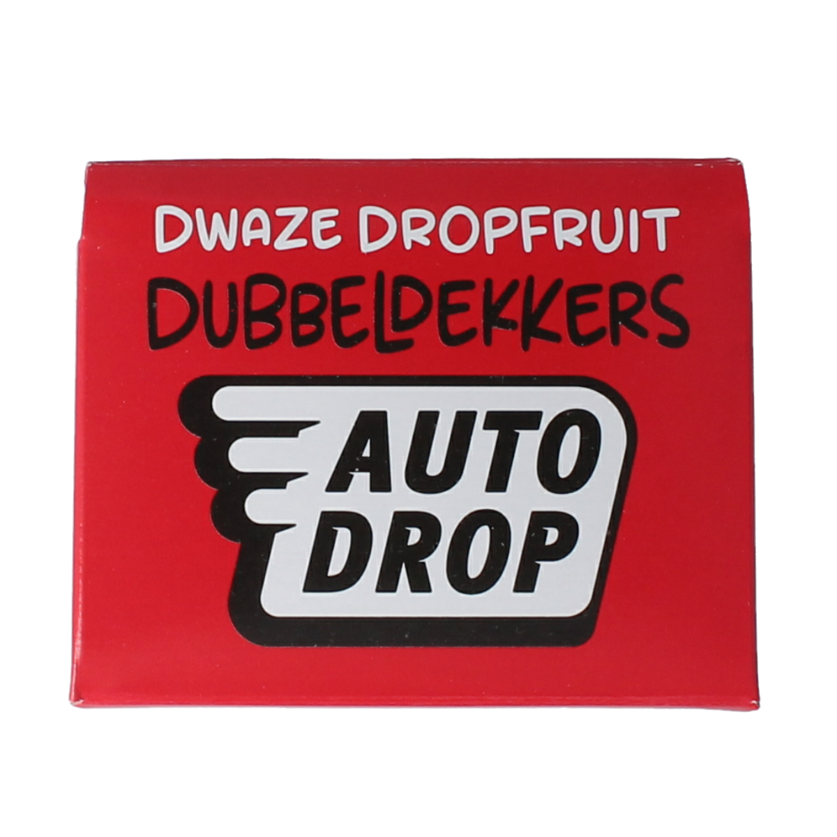 Autodrop Dubbeldekkers snoepgoed in 280g package, colorful candy with layered chocolate and caramel flavor, shown in the image.