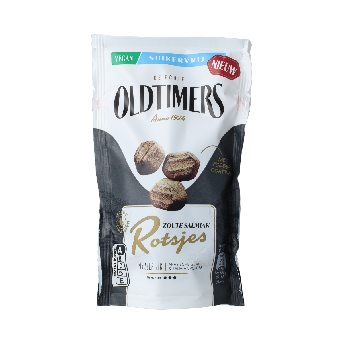 Oldtimers Zoute salmiak rotsjes suikervrij 100.00 Gram