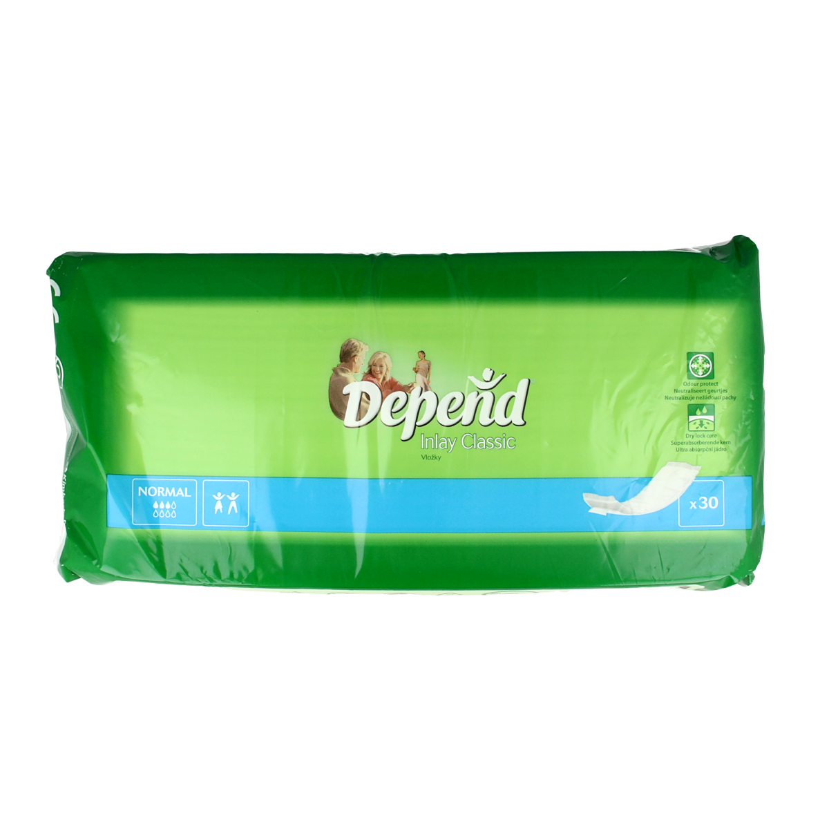 Depend Inlay normaal incontinentie pads, 30.00 stuks, absorbent and discreet for bladder control.