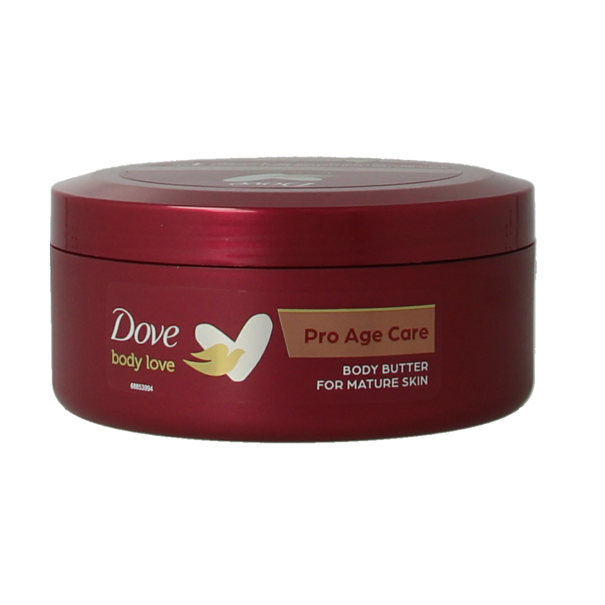 Dove Pro Age Body Butter in 250ml container, creamy moisturizing body care product for mature skin.