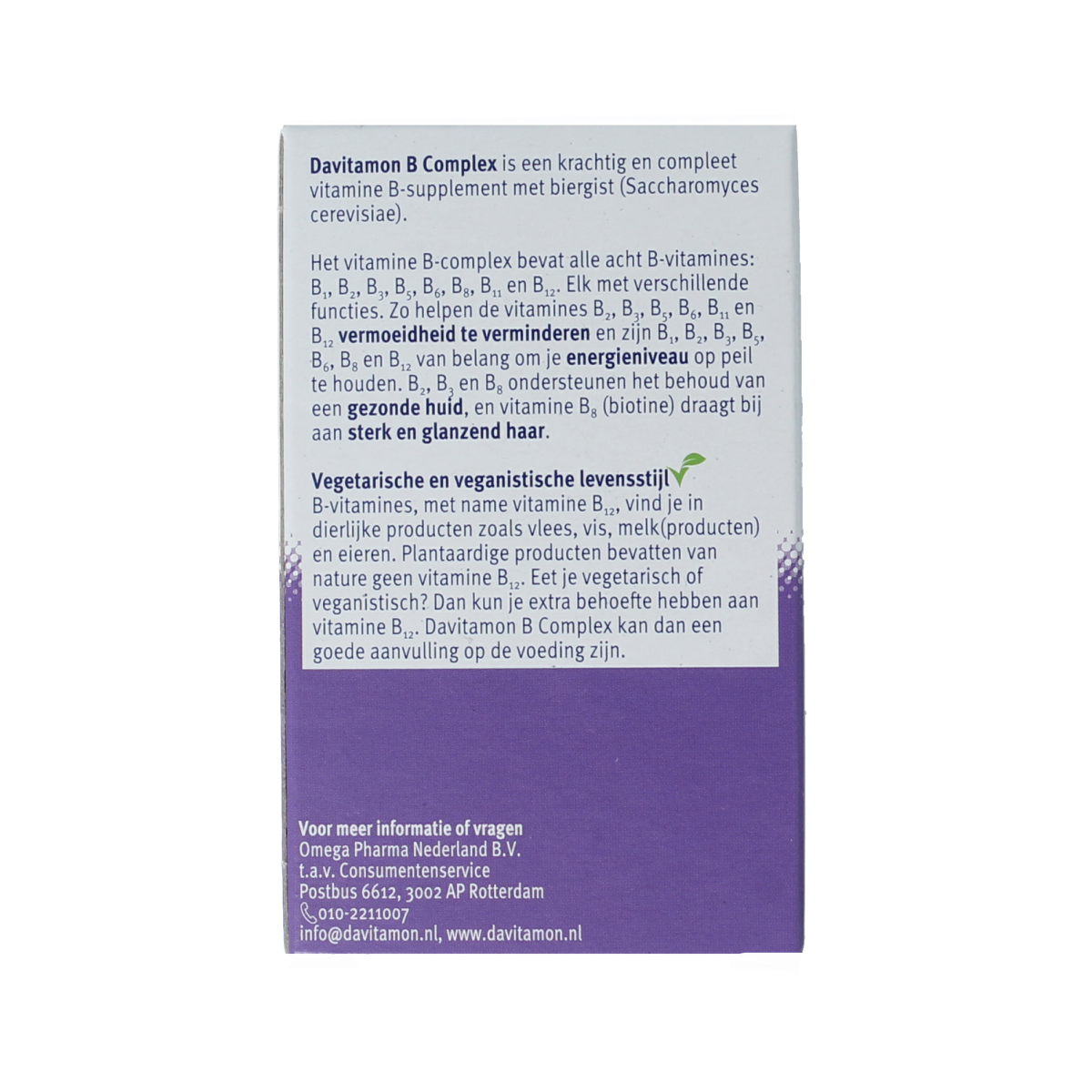 Davitamon Vitamin B Complex Forte 100 dragees, colorful multi-vitamin supplement in blister pack