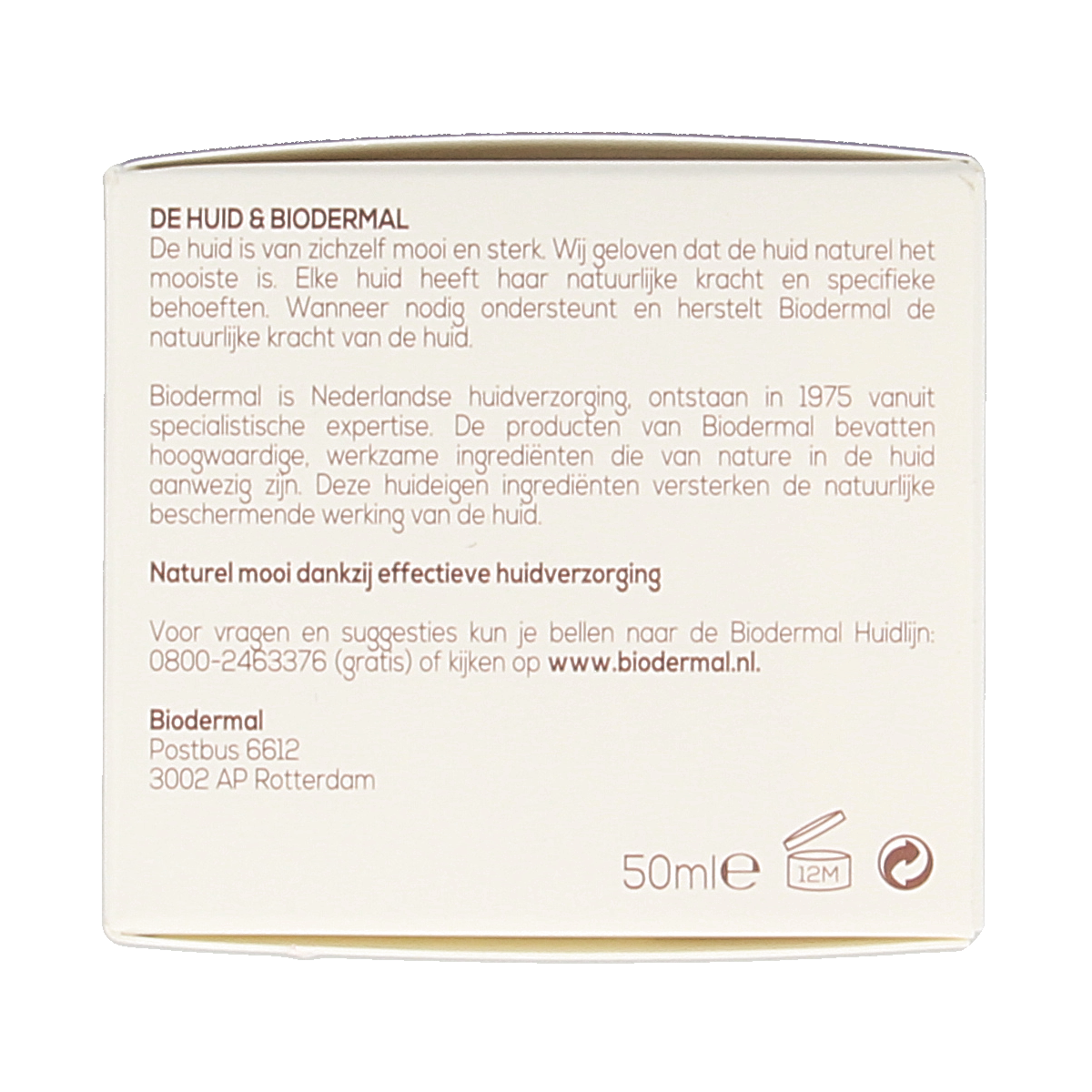 Biodermal anti-age day cream for 60+ with 50ml, facial skincare product in a white jar with blue accents.