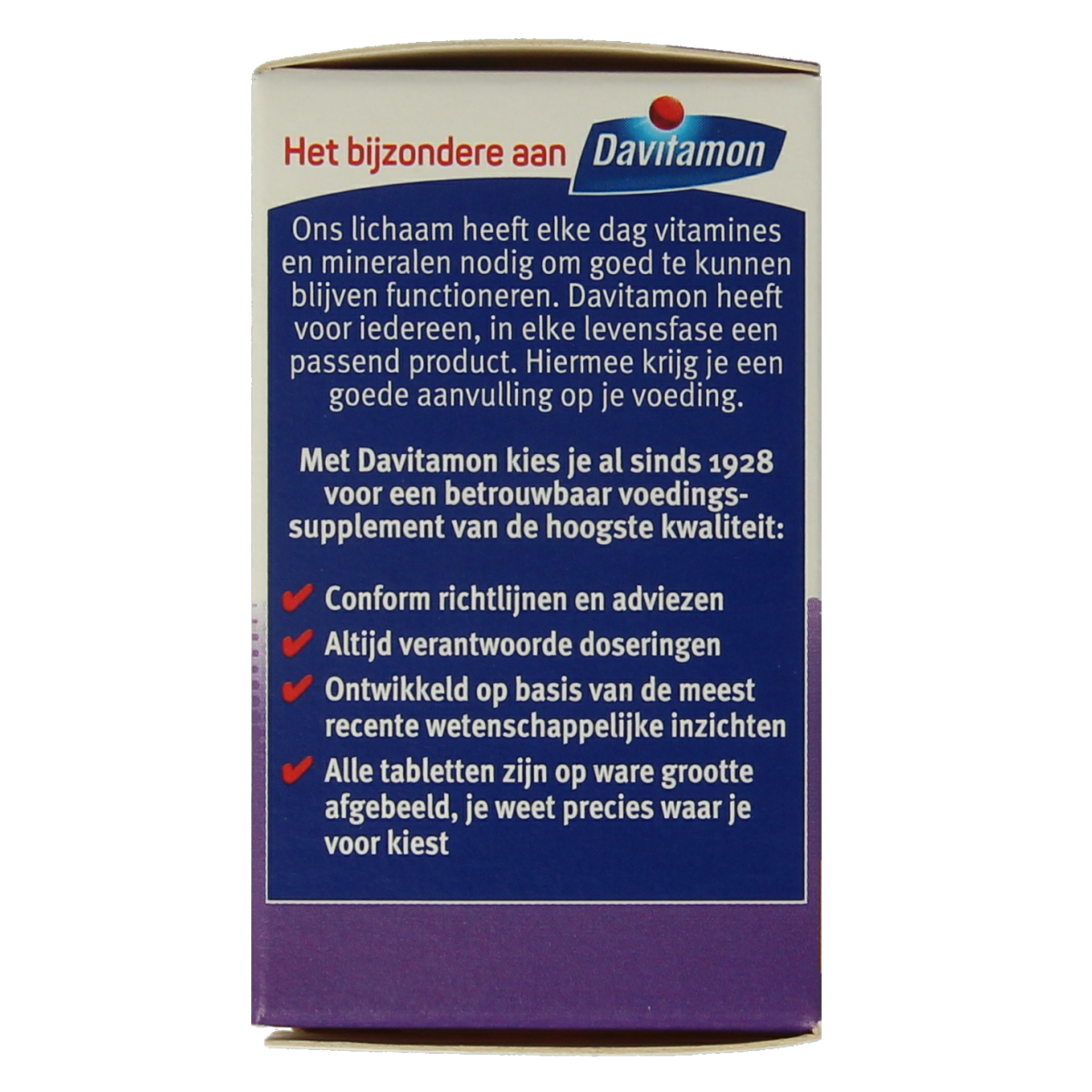Davitamon Vitamin D adult melt tablet showing the orange chewable tablet with packaging in the background