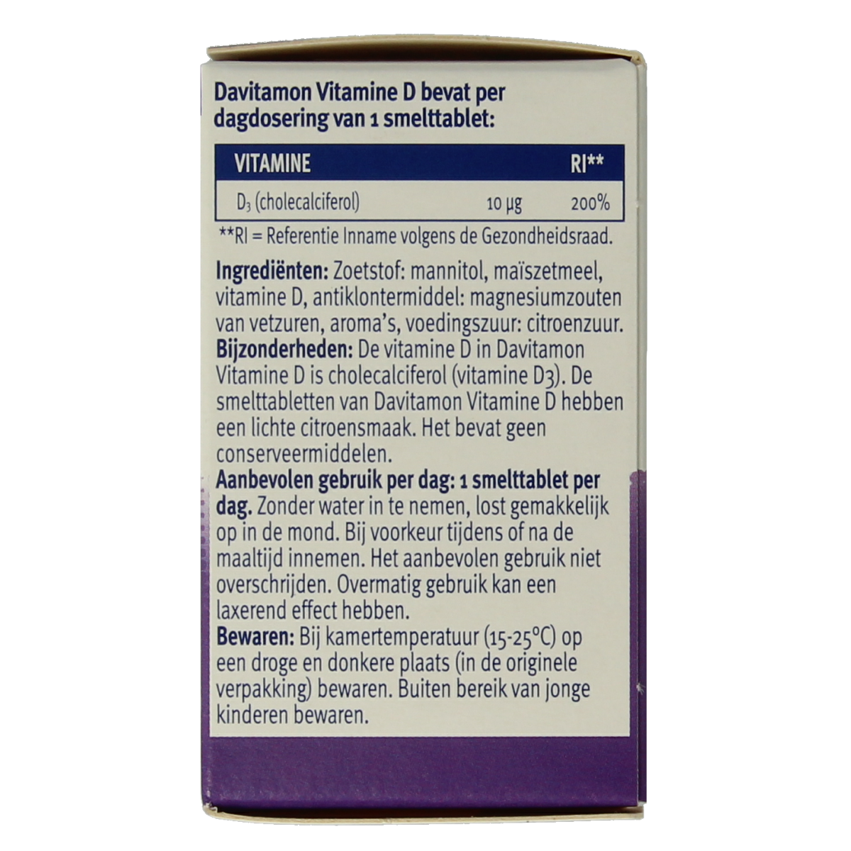 Davitamon Vitamin D adult meltable tablets, 75 count, dietary supplement for healthy bones and immune support.
