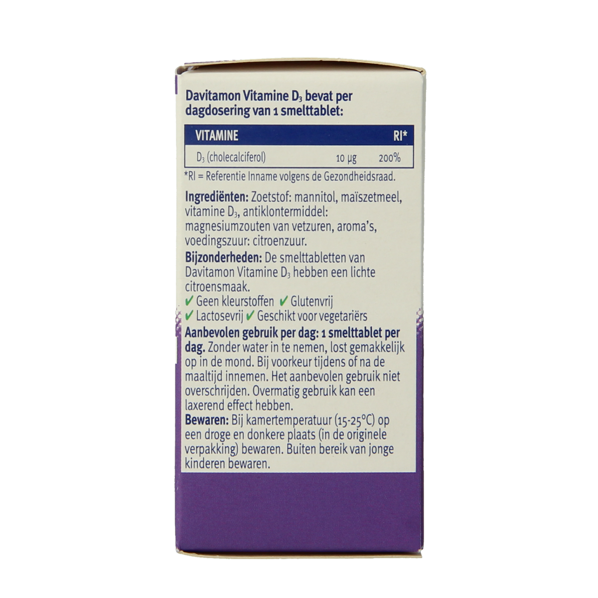 Davitamon Vitamin D adult smelttablet, 150 tablets, showing the orange chewable tablet with brand packaging.