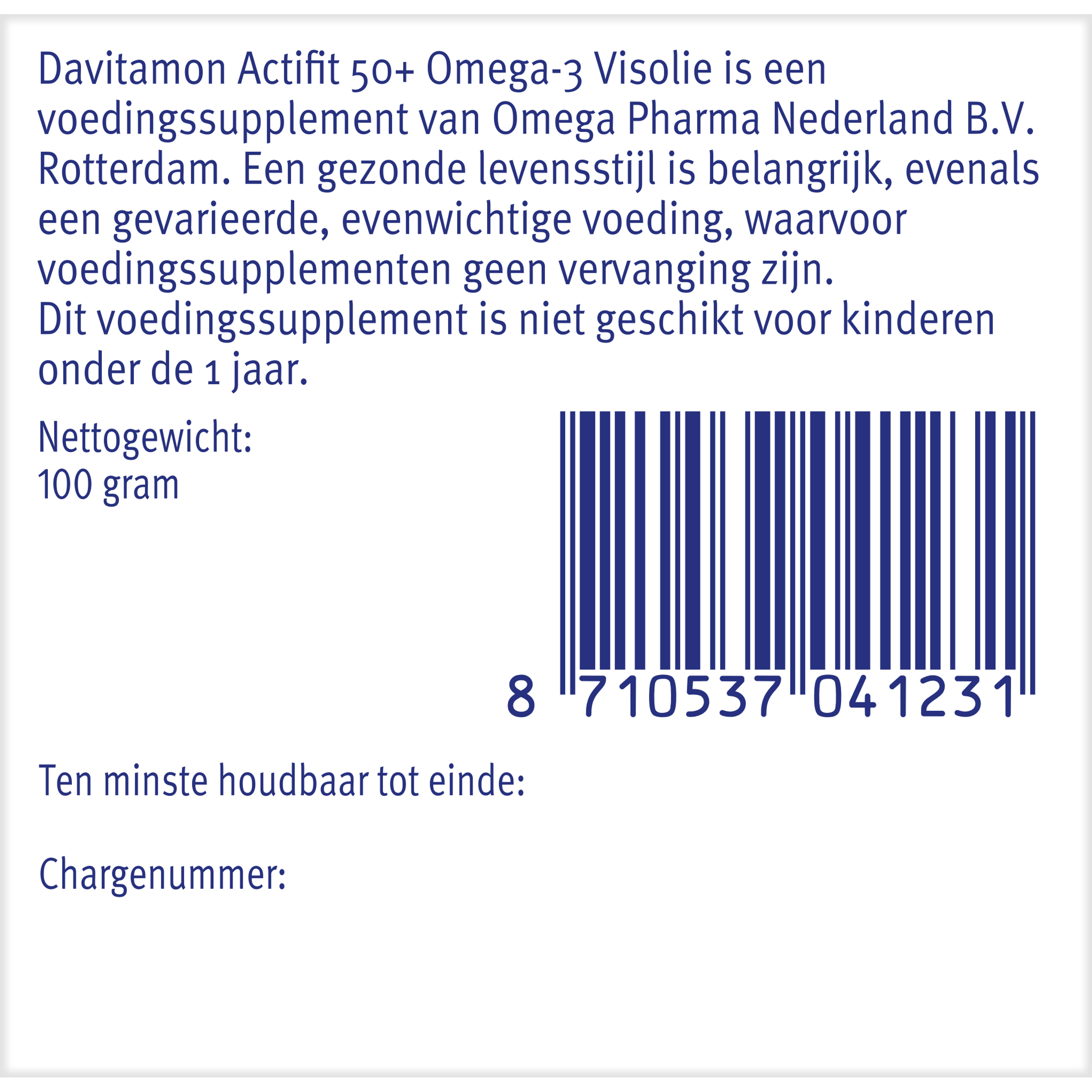 Davitamon Actifit 50+ omega 3 multivitamin capsules, 90-count, with softgel capsules visible in the image.