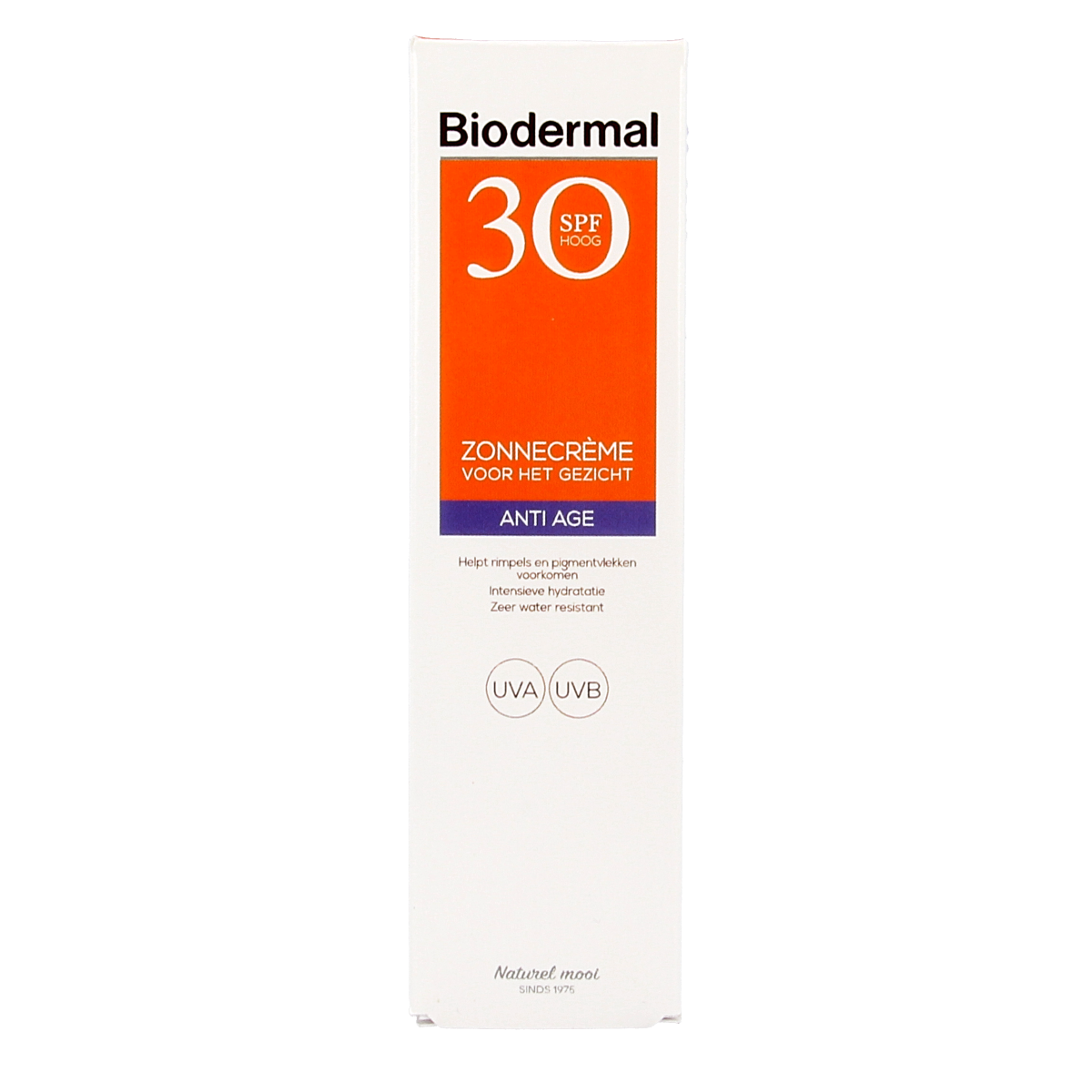 Biodermal anti-age face sunscreen cream SPF30 in 40ml tube, with sun protection and anti-aging skincare benefits.