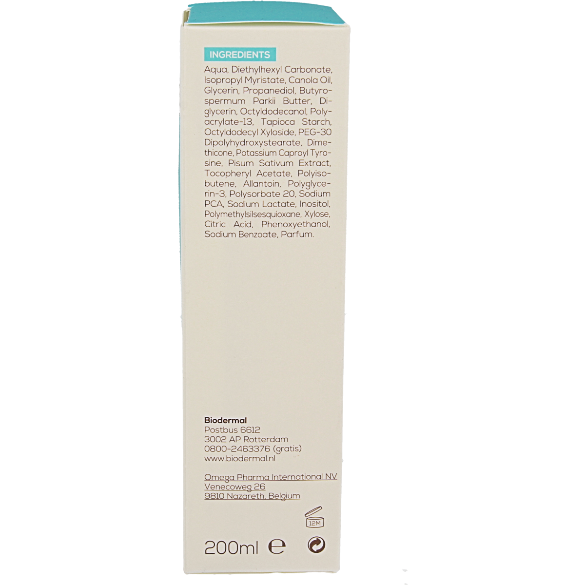 Biodermal Aftersun bruinverlengende melk in 200ml bottle, sun care aftersun product with moisturizing and skin-soothing properties.