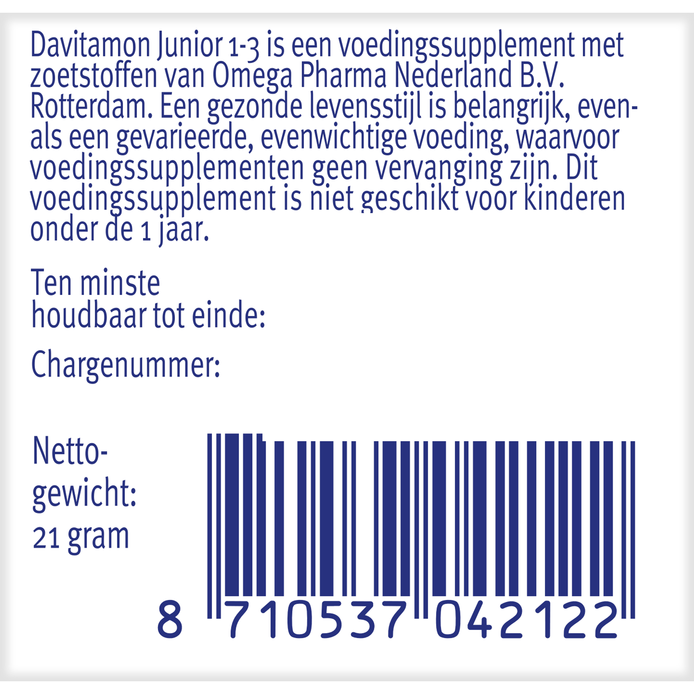 Davitamon Junior strawberry-flavored multivitamin meltable tablets for children, 150 tablets in a colorful container.